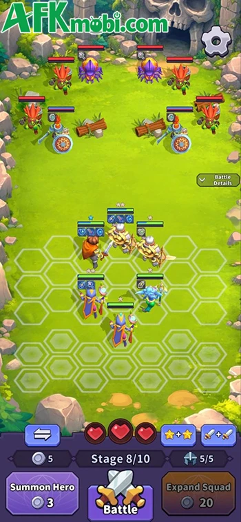 Rush Hero: AFK Legends RPG game chiến thuật cờ tự động