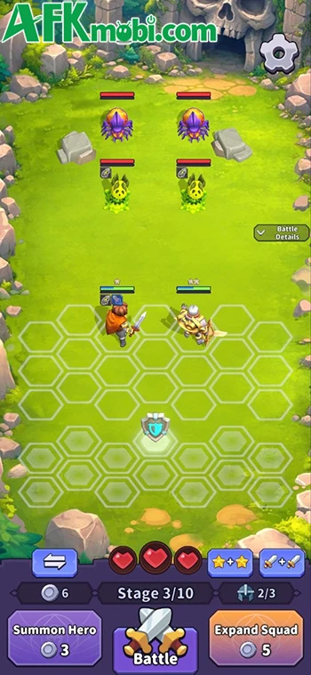 Rush Hero: AFK Legends RPG game chiến thuật cờ tự động