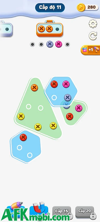Screw Jam Puzzle game giải đố xếp ốc vít vào hộp có cùng màu