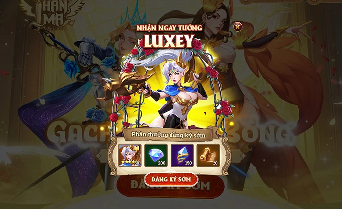 Thần Ma Arena mở đăng ký trước, chơi lớn tặng tướng Luxey