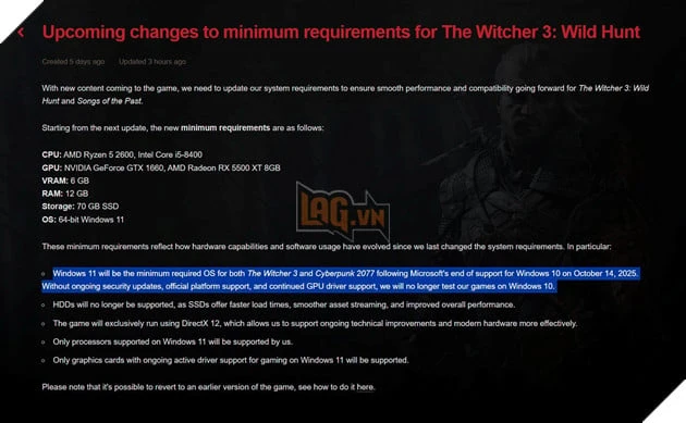 The Witcher 3 Bất Ngờ Có DLC Mới Sau Gần 12 Năm Ra Mắt