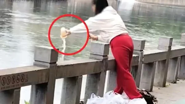 Phát hiện một người phụ nữ đổ hàng chục cốc trà sữa mới nguyên xuống sông để “phóng sinh” kenhtingame com thumb phat hien mot nguoi phu nu do hang chuc coc tra sua moi nguyen xuong song de phong sinh 6b7b1778761947882 940w