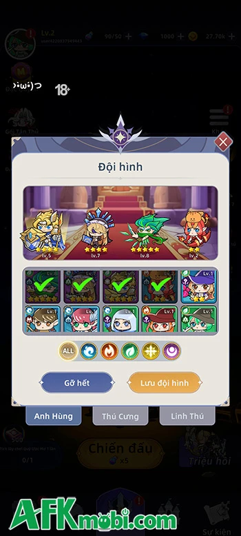 Trải nghiệm Vận Mệnh Anh Hùng game thủ thành như đánh cược