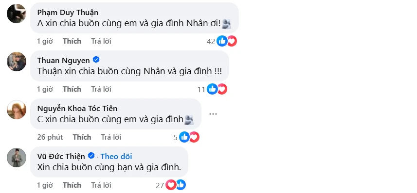 Trúc Nhân thông báo tin buồn