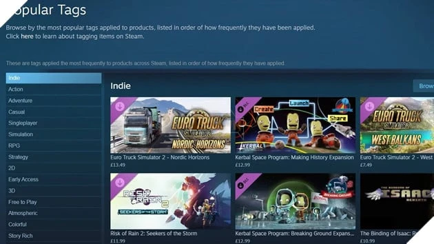 Valve đại tu hệ thống tag trên Steam để game dễ được tìm thấy hơn