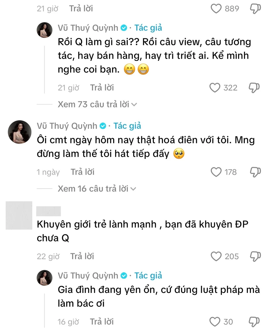 Vũ Thuý Quỳnh lên tiếng sau buổi livestream tranh cãi liên quan Miu Lê, đáp trả luôn thắc mắc về Đức Phạm Vũ Thuý Quỳnh lên tiếng sau buổi livestream tranh cãi liên quan Miu Lê, đáp trả luôn thắc mắc về Đức Phạm