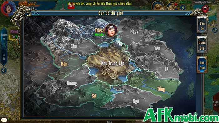 Vương Giả Chiến Quốc game MMORPG tái hiện Chinh Đồ Online