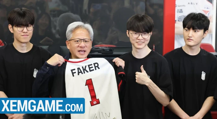 CEO của NVIDIA gặp Faker, còn tự nhận là fan của T1