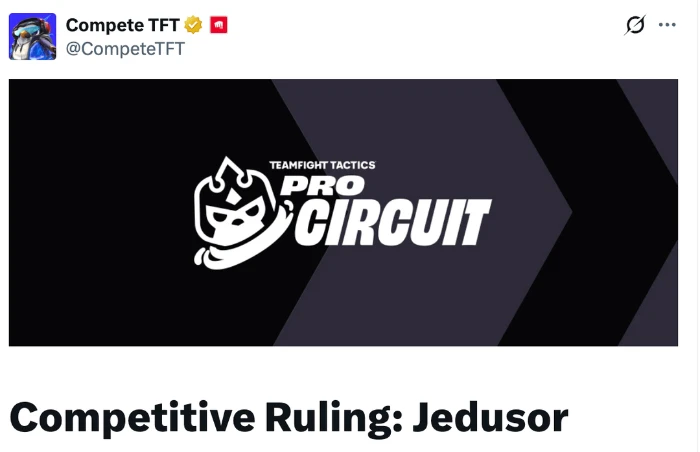 ĐTCL: Riot Games ra án phạt cho tuyển thủ Jedusor vì cố tình dừng trận để "lấy lợi thế" ĐTCL: Riot Games ra án phạt cho tuyển thủ Jedusor vì cố tình dừng trận để "lấy lợi thế"