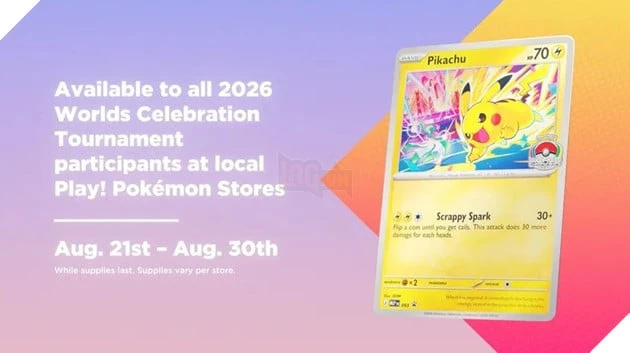 Pokémon World Championships 2026 công bố loạt thẻ promo độc quyền mới, nổi bật với Pikachu và Rayquaza Pokémon World Championships 2026 công bố loạt thẻ promo độc quyền mới, nổi bật với Pikachu và Rayquaza