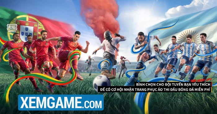 Pubg Mobile hợp tác tuyển Bồ Đào Nha và Argentina trong sự kiện bùng nổ cùng World Cup 2026 Pubg Mobile hợp tác tuyển Bồ Đào Nha và Argentina trong sự kiện bùng nổ cùng World Cup 2026
