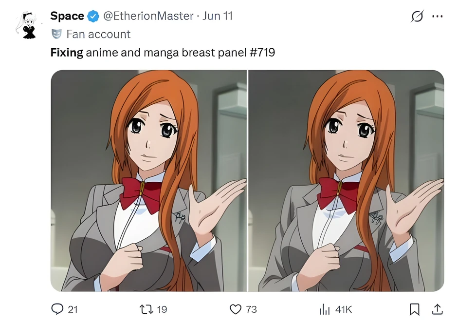 Sửa thiết kế nhân vật nữ anime để thu nhỏ vóc dáng: Fan-art nhận triệu view nhưng hứng trọn "gạch đá" từ fan Sửa thiết kế nhân vật nữ anime để thu nhỏ vóc dáng: Fan-art nhận triệu view nhưng hứng trọn "gạch đá" từ fan