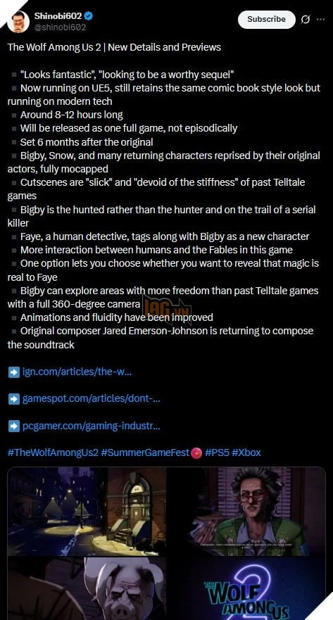 The Wolf Among Us 2 Gây Ấn Tượng Với Hình Ảnh Và Cốt Truyện Chính Thức The Wolf Among Us 2 Gây Ấn Tượng Với Hình Ảnh Và Cốt Truyện Chính Thức