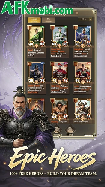Three Kingdoms: Epic Tactics game chiến thuật cờ tự động