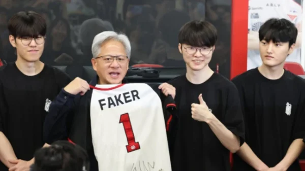 CEO của NVIDIA gặp Faker, còn tự nhận là fan của T1 kenhtingame com thumb ceo cua nvidia gap faker con tu nhan la fan cua t1 6e161780677605152 940w