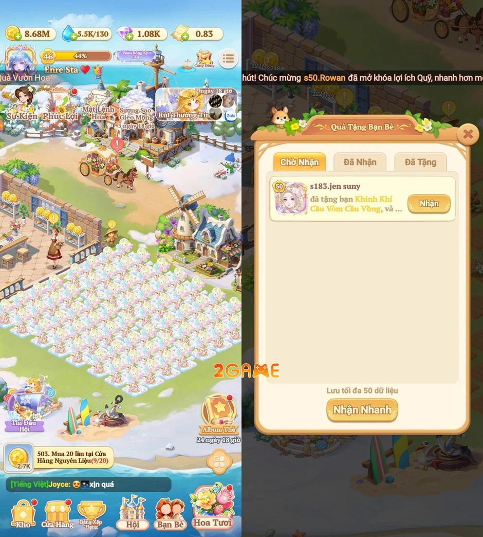 Vườn Hoa Hạnh Phúc Gzone - Tựa game thư giãn đáng chơi nhất đầu tháng 6