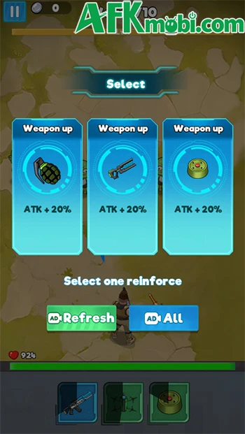 Zombies 4 Weapon Merge game phòng thủ theo dạng sắp xếp balo