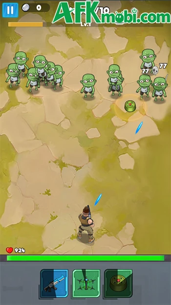 Zombies 4 Weapon Merge game phòng thủ theo dạng sắp xếp balo