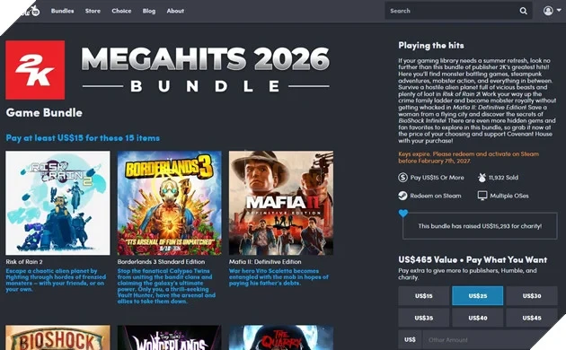 2K Megahits 2026 Bundle: Sở Hữu Loạt Game Khủng Với Giá Rẻ Bất Ngờ 2K Megahits 2026 Bundle: Sở Hữu Loạt Game Khủng Với Giá Rẻ Bất Ngờ