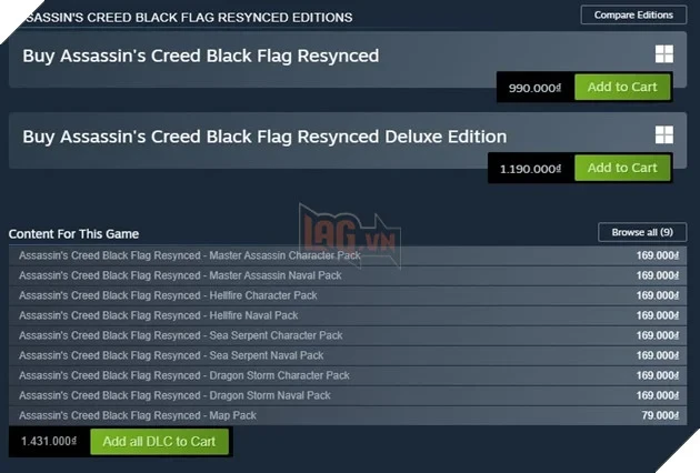 Bán DLC 80 Đô Gây Tranh Cãi, Assassin's Creed Black Flag Resynced Vẫn On Top Doanh Thu Bán DLC 80 Đô Gây Tranh Cãi, Assassin's Creed Black Flag Resynced Vẫn On Top Doanh Thu