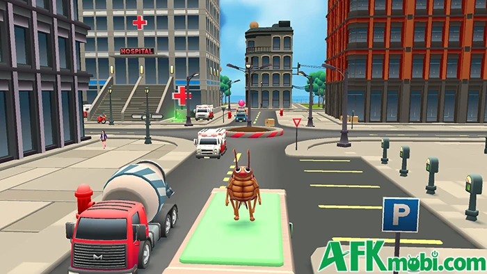 Cockroach Prank: City Chaos game mô phỏng nhập vai 1 chú gián