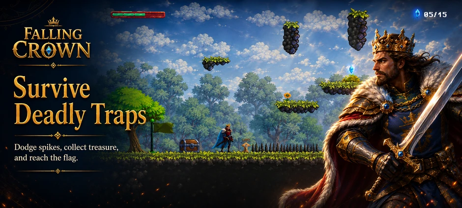Falling Crown - Game đi cảnh 2D "Old-School" gọi mời những tín đồ đam mê thử thách
