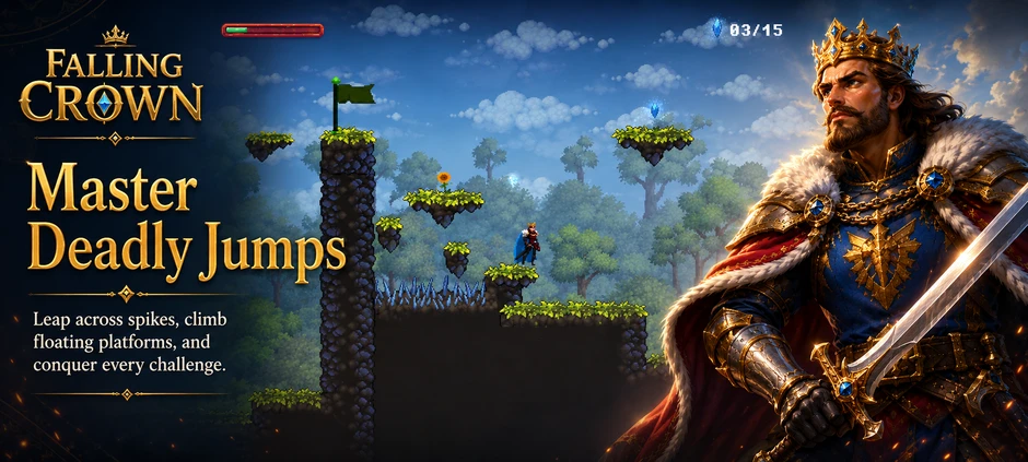 Falling Crown - Game đi cảnh 2D "Old-School" gọi mời những tín đồ đam mê thử thách