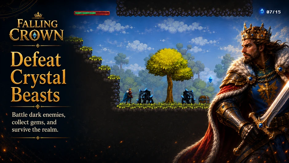 Falling Crown - Game đi cảnh 2D "Old-School" gọi mời những tín đồ đam mê thử thách