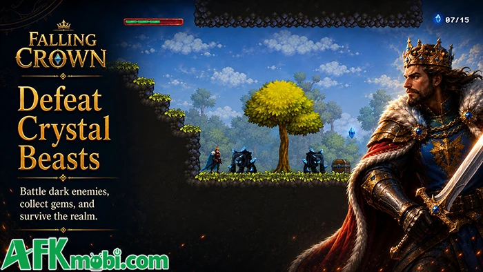 Falling Crown game hành động 2D cuộn cảnh theo lối chặt chém