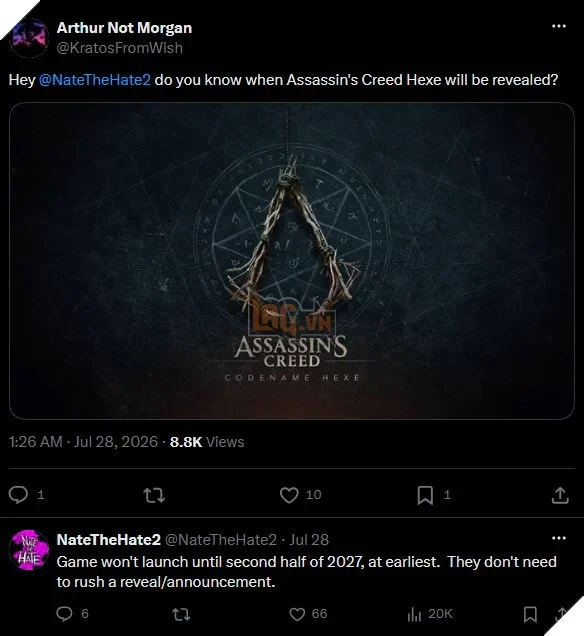 Leaker Tự Tin Assassin's Creed Hexe Sẽ Đổ Bộ Vào Nửa Cuối Năm Sau