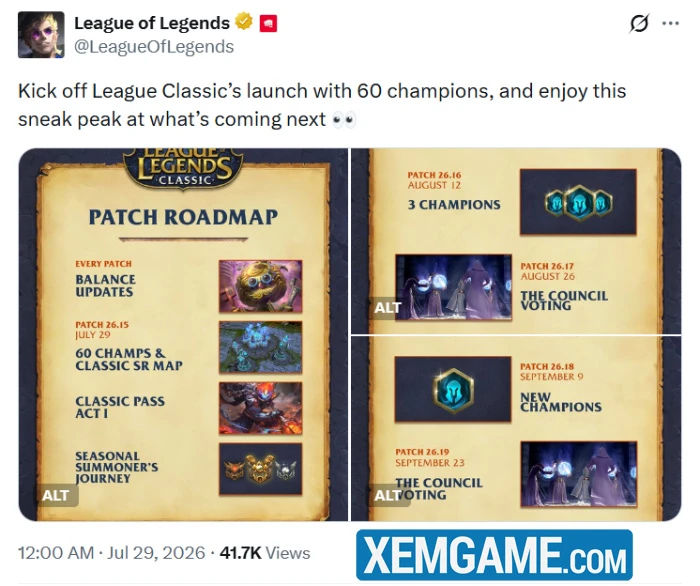 Riot công bố lộ trình cập nhật LMHT Cổ Điển chi tiết