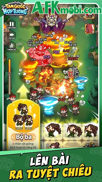 Tam Quốc Hợp Tướng game phòng thủ với cơ chế hợp nhất tướng