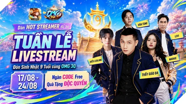 Tuần lễ livestream sinh nhật 9 năm OMG 3Q - VNG quy tụ dàn KOL nổi tiếng