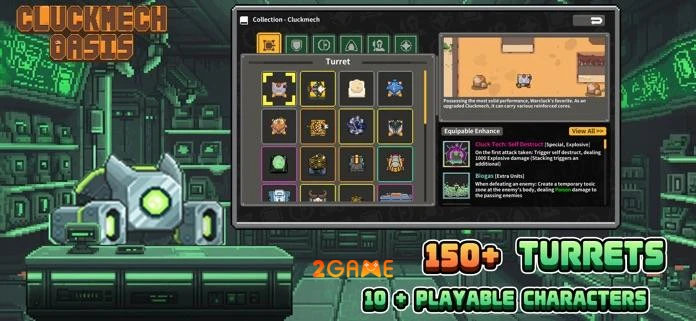 Cluckmech Oasis kết hợp bullet heaven và thủ thành trong cuộc chiến chống thực vật ngoài hành tinh
