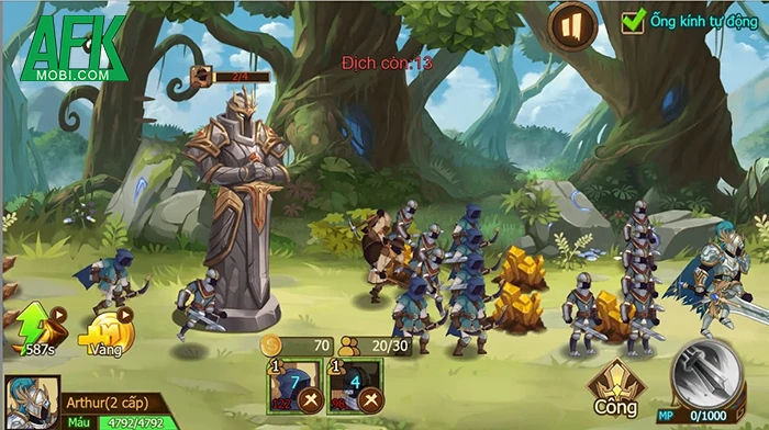 Gameplay Đạo Quân Thần Thánh kết hợp thả lính và thủ thành