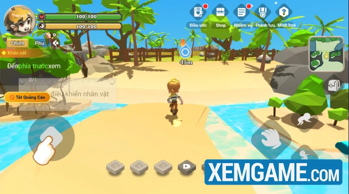 Thu thập tài nguyên trong game Đảo Sinh Tồn 3D Thu thập tài nguyên trong game Đảo Sinh Tồn 3D