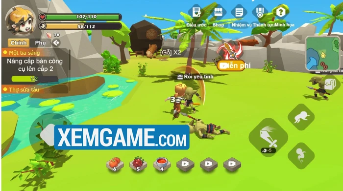 Đồ họa 3D trong game Đảo Sinh Tồn 3D Đồ họa 3D trong game Đảo Sinh Tồn 3D