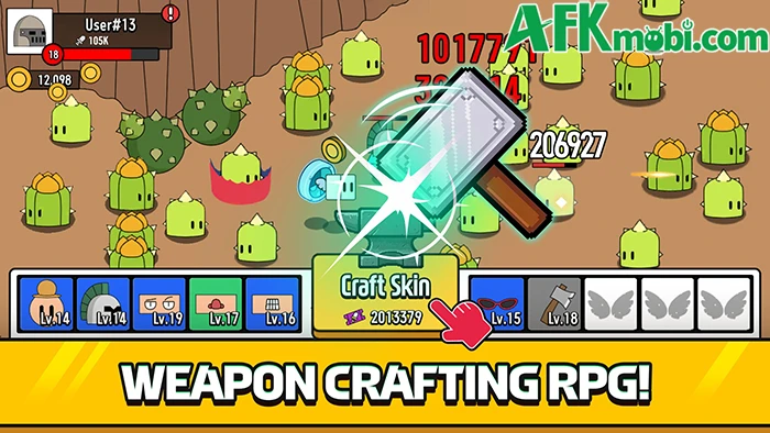 Fortune Maker: Idle Craft Hero - Rèn trang bị để phát triển nhân vật