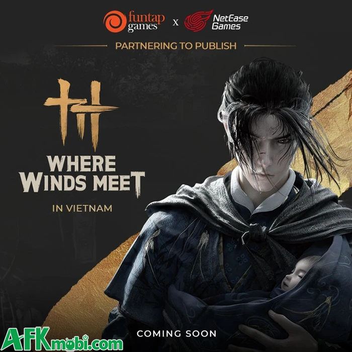 Hình ảnh hợp tác phát hành Where Winds Meet Mobile giữa Funtap và NetEase