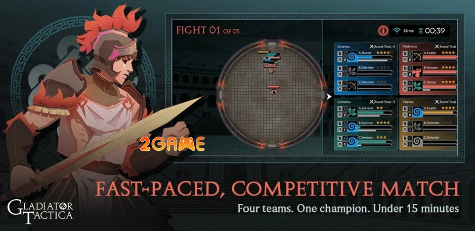 Gladiator Tactica – Cơ chế đấu giá tướng và quản lý thể lực đấu sĩ