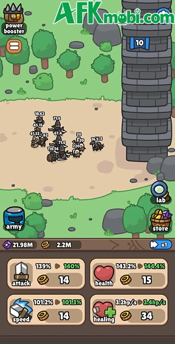 Idle Castle Breaker game nhàn rỗi cho bạn gầy dựng đội quân