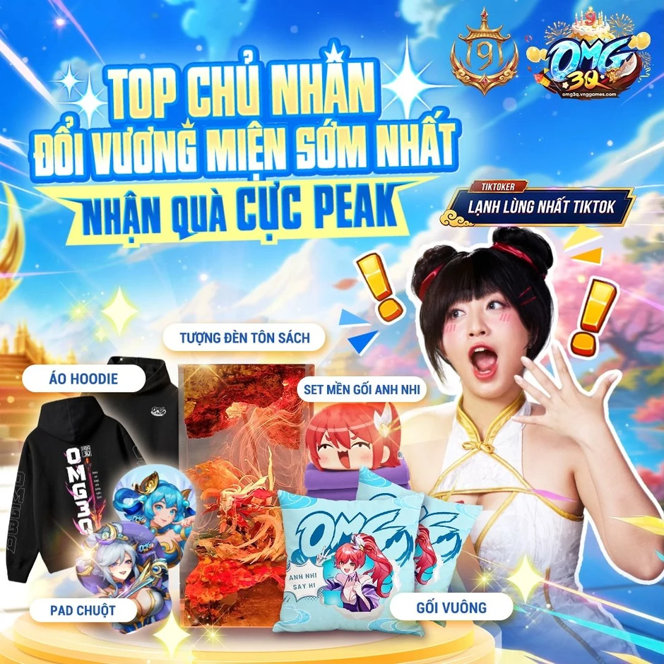 Đại tiệc sinh nhật 9 tuổi OMG 3Q - VNG với nhiều ưu đãi và phần thưởng giá trị Đại tiệc sinh nhật 9 tuổi OMG 3Q - VNG với nhiều ưu đãi và phần thưởng giá trị