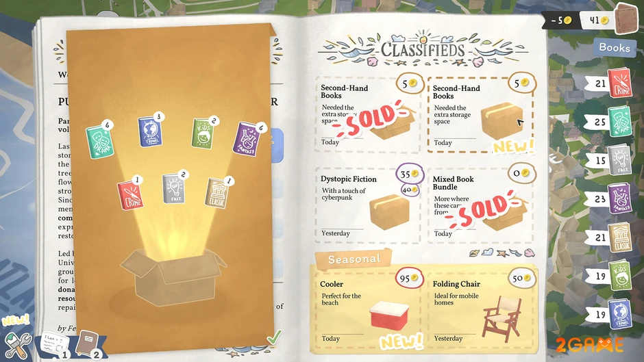 Tiny Bookshop – Game quản lý hiệu sách ven biển chữa lành trên mobile