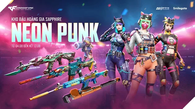 Trang Bị Của Game Thủ Crossfire Sẽ Lộng Lẫy Ánh Đèn Với Kho Báu Hoàng Gia Sapphire Neon Punk