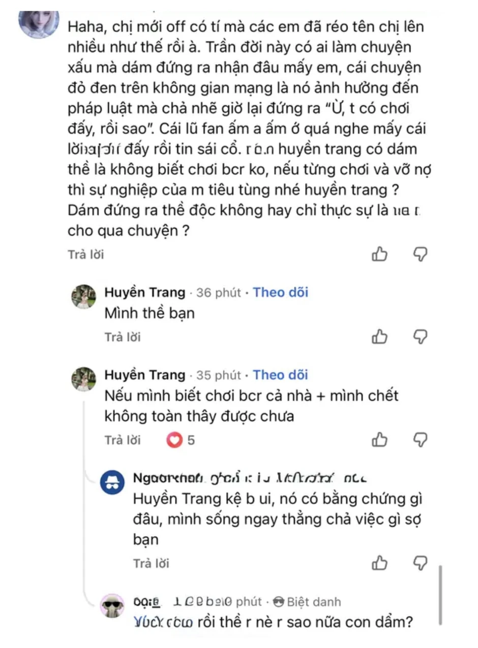 Trang Six đưa ra lời thề bảo vệ danh dự