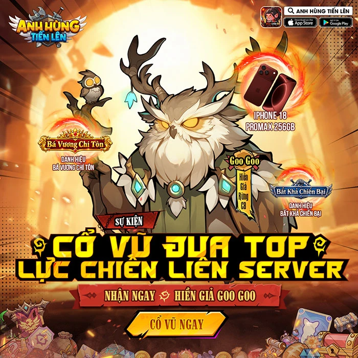 Anh Hùng Tiến Lên chính thức ra mắt 9/9, chơi game đua Top nhận ngay iPhone 18 Pro Max cực hot Anh Hùng Tiến Lên chính thức ra mắt 9/9, chơi game đua Top nhận ngay iPhone 18 Pro Max cực hot