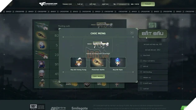 Crossfire – Bingo Tái Xuất Mang Siêu Phẩm FAMAS G2-Empyrean Sovereign Đến Tay Game Thủ