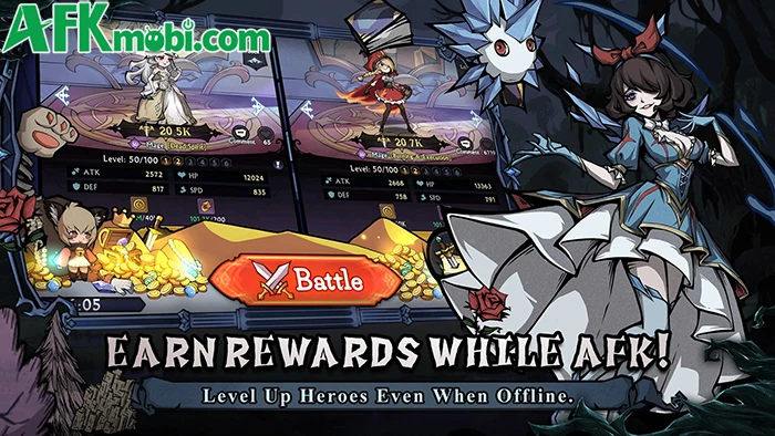 League of Grimm: Idle RPG game đấu tướng chiến thuật rảnh tay