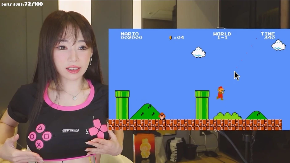 Nữ streamer phát sóng chơi Super Mario Bros bằng tay cầm có "1-0-2", người xem tranh cãi màn khoe thân biến tướng