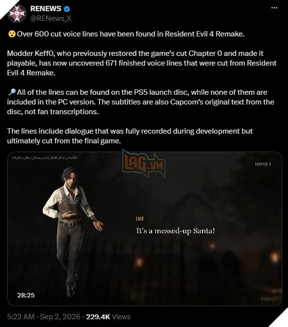 Resident Evil 4 Remake Hé Lộ Chi Tiết Bị Cắt Bỏ Liên Kết Với RE 8 Village Resident Evil 4 Remake Hé Lộ Chi Tiết Bị Cắt Bỏ Liên Kết Với RE 8 Village